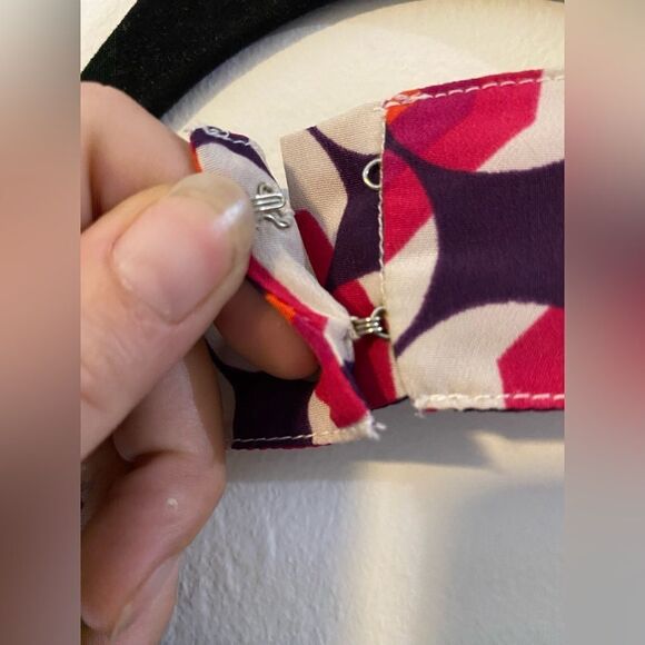 Banana Republic, Pink & Purple Mod/Geometric Babydoll Sleeveless Blouse - Picture 5 of 8